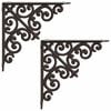 vidaXL Wandplank Beugels 2 st Antiek Bruin 9,5 x 9,5 x 3 cm Staal