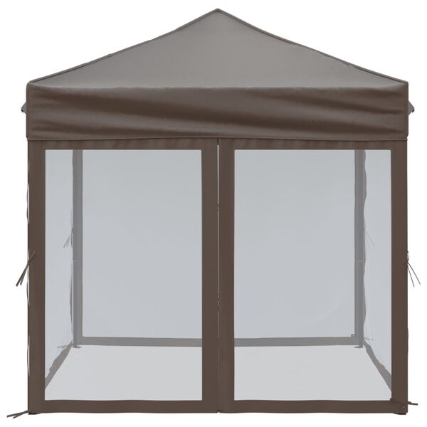 vidaXL Partytent inklapbaar met zijwanden 2x2 m taupe