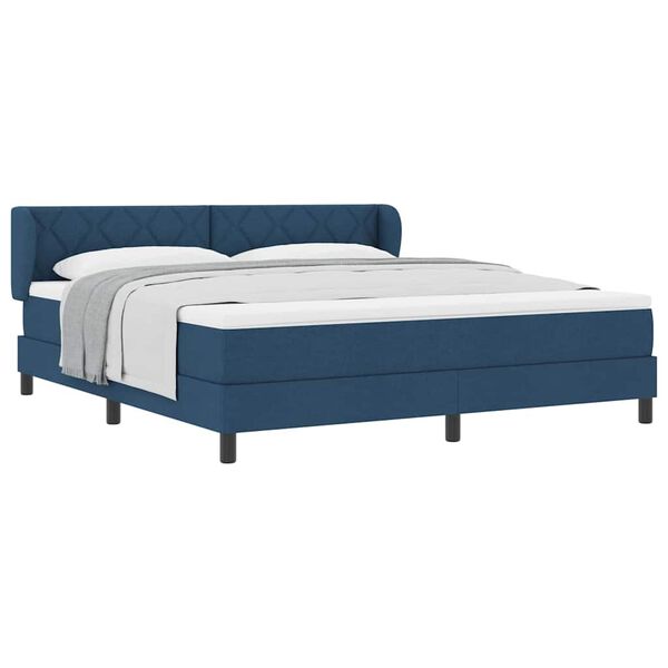 vidaXL Boxspringbed met matras met matras Blauw 180 x 200 cm Stof