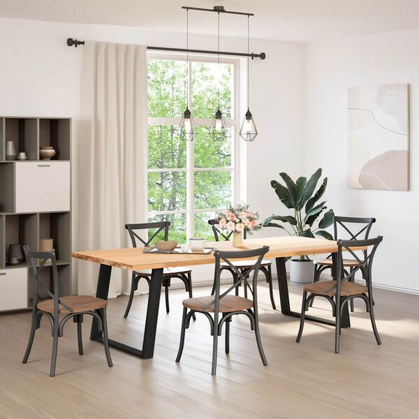 vidaXL Eettafelpoten 2 st U-vormig 90x(72-73) cm staal zwart