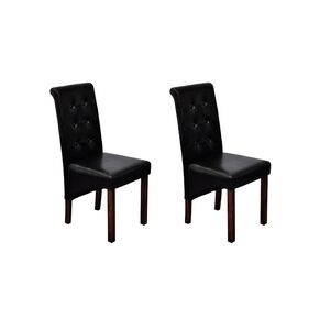 vidaXL Eetkamerstoelen 2 st kunstleer zwart