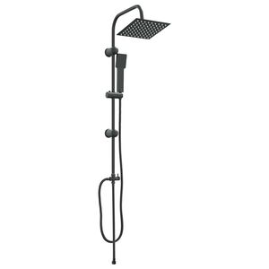 vidaXL Douche systeem Zwart 47 x 20 x 95 cm Roestvrij staal