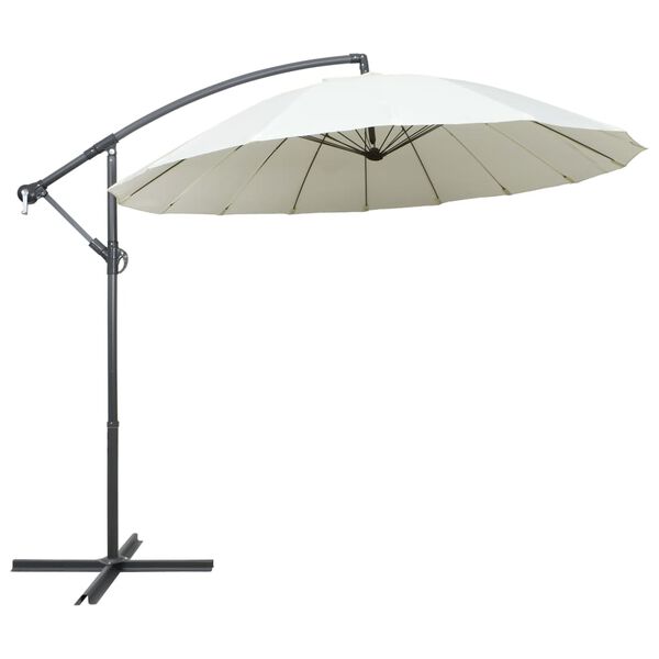 vidaXL Zweefparasol met aluminium paal 3 m wit