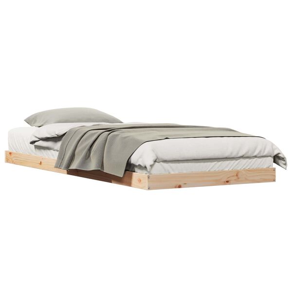 vidaXL Bedframe Naturel 213.5 x 104 x 9 cm Massief grenenhout