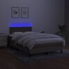 vidaXL Boxspring met matras en LED stof taupe 120x190 cm