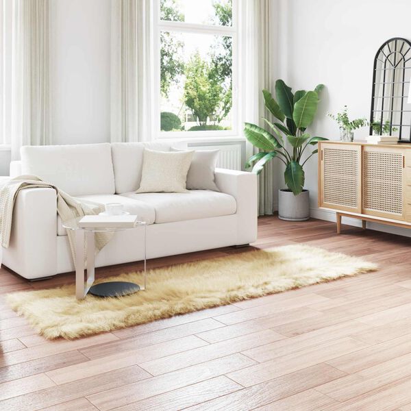 vidaXL Nep Schapenvacht Tapijt Tafalla Cr&egrave;me 80 x 250 cm Polyester