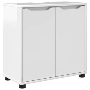 vidaXL Badkamer wastafelkast met plank Hoogglans wit 60 x 30 x 60 cm