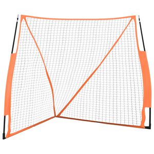 vidaXL Honkbalnet draagbaar 183x182x183cm staal polyester oranje zwart