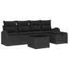 vidaXL Tuin Sofa Set 6 st Zwart poly rattan
