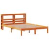 vidaXL Bedframe met hoofdbord grenenhout wasbruin 140x200 cm