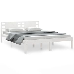 vidaXL Bedframe zonder matras massief grenenhout wit 120x200 cm
