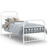 vidaXL Bedframe met hoofd- en voeteneinde metaal wit 80x200 cm