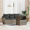 vidaXL Tuin Sofa Set met kussen met kussen 5 pcs Grijs Poly Rattan