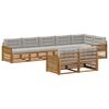 vidaXL Buiten bankenset met kussen 8 pcs Naturel en lichtgrijs