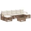vidaXL Tuinbankenset 8 pcs Beige poly rattan