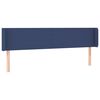 vidaXL Hoofdbord met randen 183x16x78/88 cm stof blauw