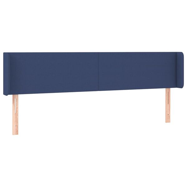 vidaXL Hoofdbord met randen 183x16x78/88 cm stof blauw