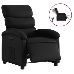 vidaXL Fauteuil elektrisch verstelbaar kunstleer zwart