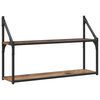 vidaXL Wandplank Muurmontage Oud hout 80 x 21 x 51 cm metaal PB