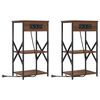 vidaXL Nachtkastje 2 st Bruin Eiken 41 x 31 x 76 cm Bewerkt hout