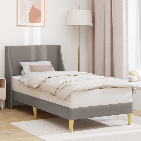 vidaXL Bedframe met hoofdeinde Taupe 100 x 200 cm Stof