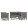 vidaXL 8-delige Loungeset met kussens poly rattan grijs