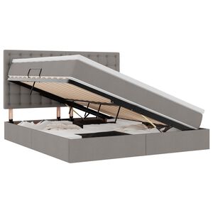 vidaXL Opslag bed met matras met matras Taupe 180 x 200 cm Polyester