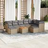 vidaXL 10-delige Loungeset met kussens poly rattan beige