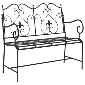 vidaXL Tuinbank 2 -Seater 104 x 54 x 93 cm Staal Zwart