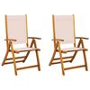 vidaXL Tuinstoelen inklapbaar 2 st massief acaciahout en textileen