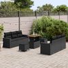 vidaXL Tuin Sofa Set 9 pcs Zwart poly rattan
