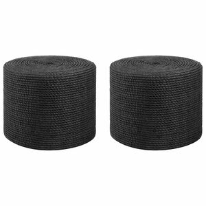 vidaXL Jute Touw 2 pcs 2 Zwart 100% Tossa jute