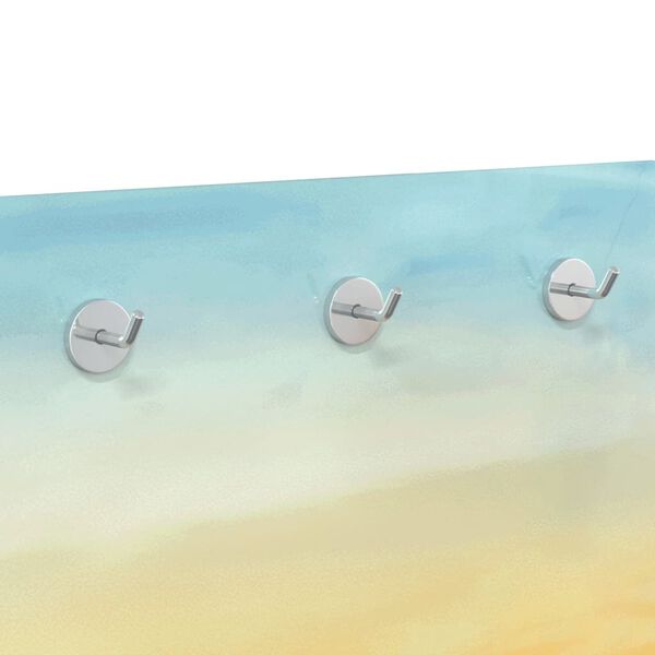 vidaXL Wandkapstok zonsondergang meer 125x50 cm gehard glas