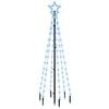 vidaXL Kerstboom met grondpin 108 LED's blauw 180 cm