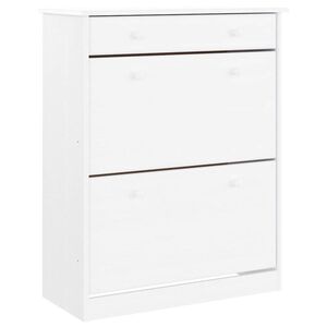 vidaXL Schoenenkast ALTA 77x35x96 cm massief grenenhout wit