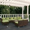 vidaXL 10-delige Loungeset met kussens poly rattan bruin
