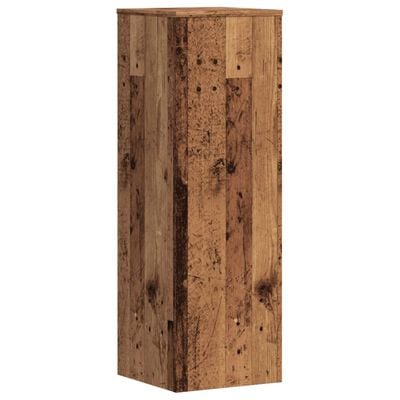 vidaXL Plantenstandaard 33x33x100 cm bewerkt hout oud houtkleurig