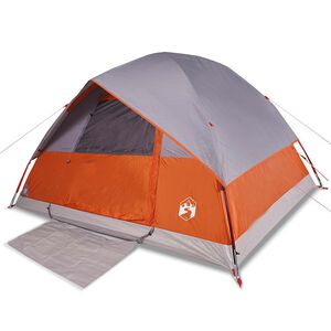 vidaXL Koepeltent 6-persoons waterdicht grijs en oranje