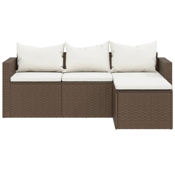 vidaXL Loungeset poly rattan bruin