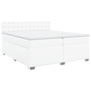 vidaXL Boxspring met matras kunstleer wit 200x200 cm