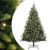 vidaXL Kunstkerstboom met scharnier 300 LEDs Groen 210 cm PVC en PE