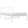 vidaXL Bedframe met hoofdbord metaal wit 100x190 cm