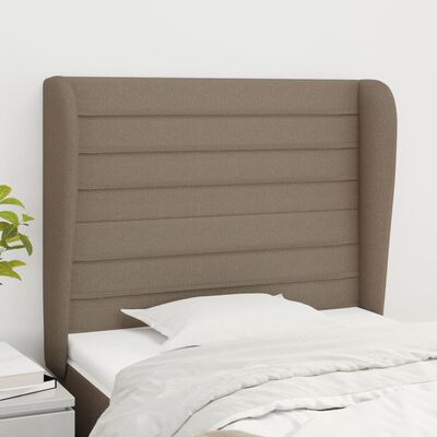 vidaXL Hoofdbord met randen 103x23x118/128 cm stof taupe