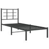 vidaXL Bedframe met hoofdbord metaal zwart 75x190 cm