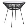 vidaXL Tuintafel &Oslash;70x74 cm rattan en glas zwart