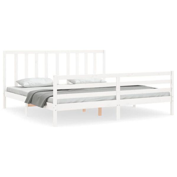 vidaXL Bedframe zonder matras massief grenenhout wit 200x200 cm