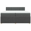 vidaXL Boxspring met matras stof donkergrijs 200x200 cm