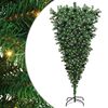 vidaXL Ondersteboven Kunst Kerstboom met Ballenset Groen 180 cm PVC