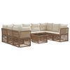 vidaXL Tuinbankenset 10 st Beige poly rattan