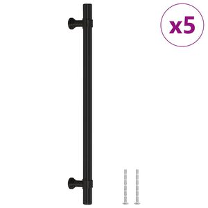 vidaXL Handvatten 5 st 192 mm roestvrij staal zwart
